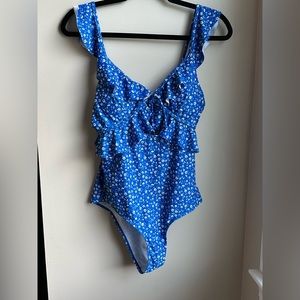 Flower print one piece bathing suit